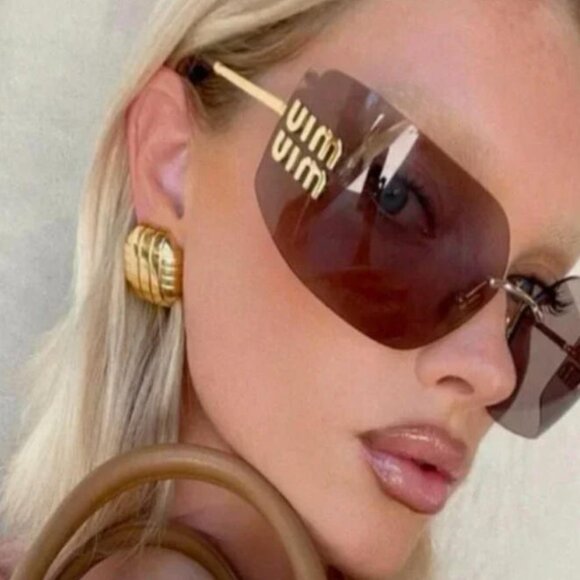 MIU MIU MU54YS 5AK06I Gold/Light Purple Brown 80-14-110 Sunglasses New Authentic - Picture 1 of 7